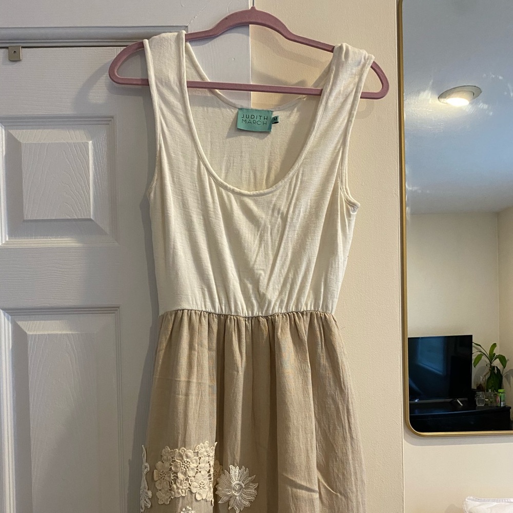 Judith March dress with crochet flower details